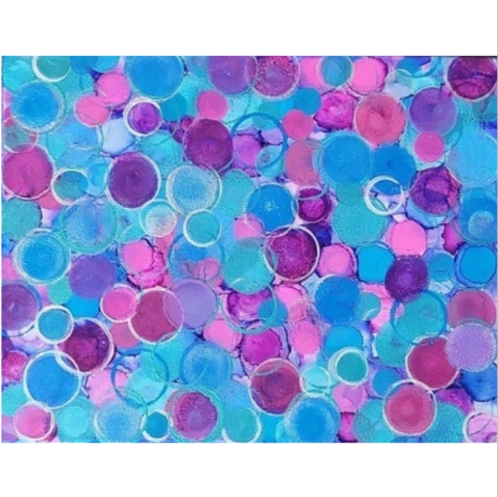 Hand Crafted Blue Pink and Purple Abstract Design 11x14 Inches Canvas Painting - Picture 3 of 4